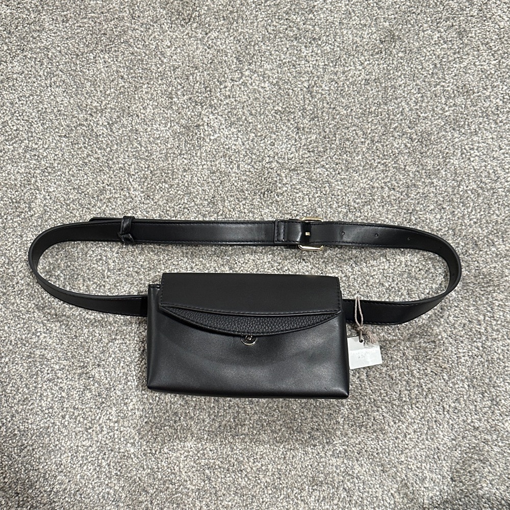 A New Day Black Vegan Leather Belt Bag